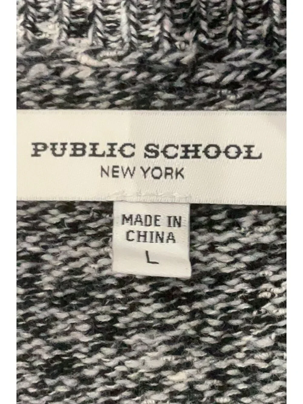 Public School Sana Pullover Sweater Large Colorblock Gray Black - Picture 7 of 8